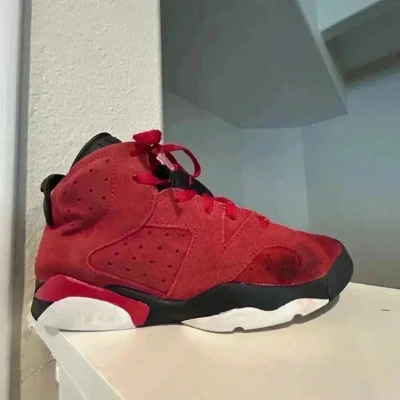 Nike Air Jordan 6 Retro Toro Bravo Red Black DV3605-600 Youth 1Y Pre-owned - Picture 2 of 9